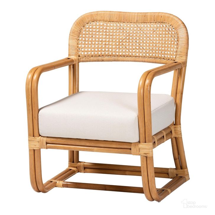 The appearance of Ailith Arm Chair In Honey designed by Baxton Studio in the bohemian interior design. This honey piece of furniture  was selected by 1StopBedrooms from Ailith Collection to add a touch of cosiness and style into your home. Sku: Model 4-Light Honey Rattan-CC. Material: Natural Rattan. Product Type: Arm Chair. Image1