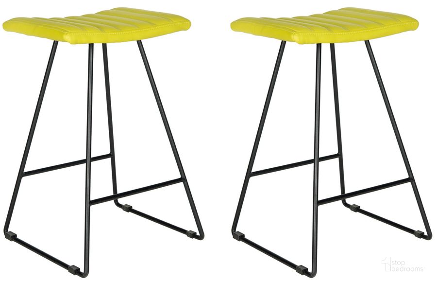 The appearance of Akito Green Counter Stool Set of 2 designed by Safavieh in the modern / contemporary interior design. This green piece of furniture  was selected by 1StopBedrooms from Akito Collection to add a touch of cosiness and style into your home. Sku: FOX2011E-SET2. Product Type: Barstool. Material: Iron. Image1