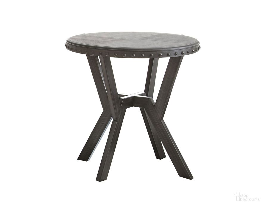 The appearance of Alamo Round End Table designed by Steve Silver in the transitional interior design. This grey piece of furniture  was selected by 1StopBedrooms from Alamo Collection to add a touch of cosiness and style into your home. Sku: AL700E. Material: Wood. Product Type: End Table. Image1