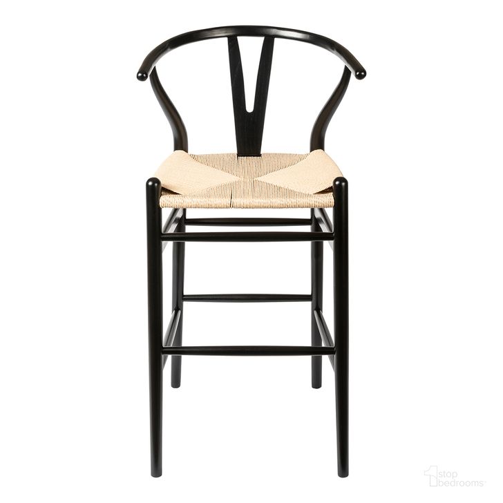 The appearance of Albany Bar Height Stool In Black and Natural designed by Aeons in the  interior design. This black and natural piece of furniture  was selected by 1StopBedrooms from Albany Collection to add a touch of cosiness and style into your home. Sku: AE9249-Bar-Blk-Nat. Material: Wood. Product Type: Barstool. Image1