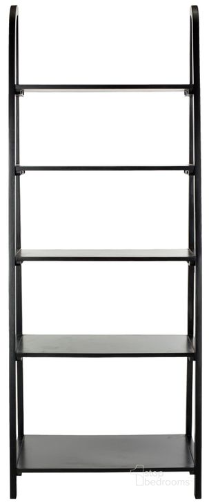 The appearance of Albert Black 5-Tier Etagere designed by Safavieh in the transitional interior design. This black piece of furniture  was selected by 1StopBedrooms from Albert Collection to add a touch of cosiness and style into your home. Sku: AMH6544B. Material: Wood. Product Type: Etagere. Image1