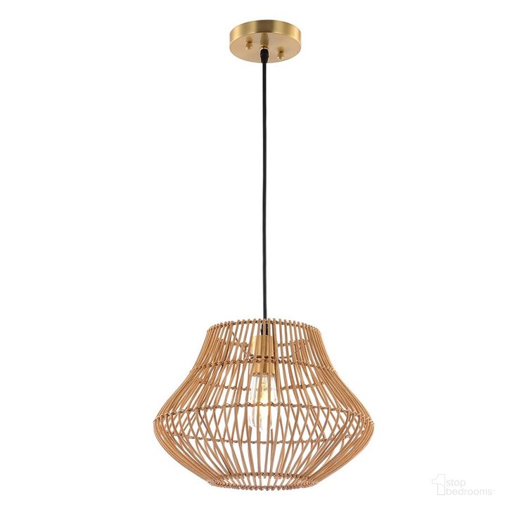 The appearance of Alcedo Pendant in Natural designed by Safavieh in the coastal interior design. This natural piece of furniture  was selected by 1StopBedrooms from Alcedo Collection to add a touch of cosiness and style into your home. Sku: PND4130A. Material: Rattan. Product Type: Pendant Lighting. Image1