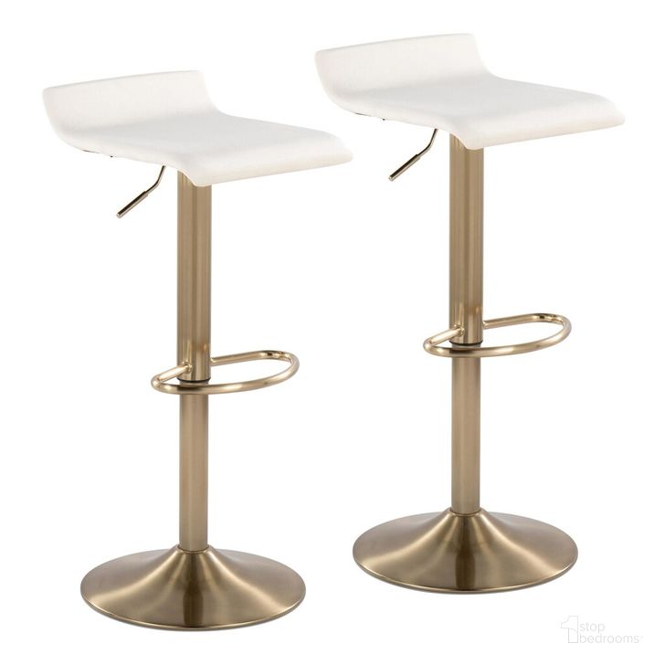 The appearance of Ale Adjustable Height Barstool Set of 2 In Cream designed by Lumisource in the modern / contemporary interior design. This cream piece of furniture  was selected by 1StopBedrooms from Ale Collection to add a touch of cosiness and style into your home. Sku: BS-ALE BAUVCR2. Material: Metal. Product Type: Barstool. Image1