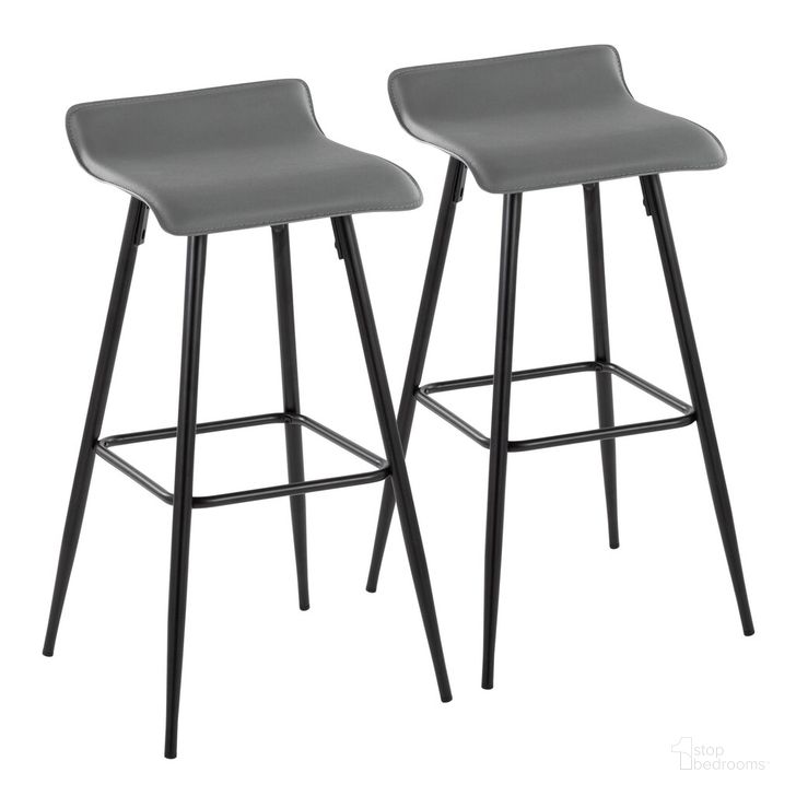 The appearance of Ale Fixed Height Bar Stool Set of 2 In Grey designed by Lumisource in the modern / contemporary interior design. This grey piece of furniture  was selected by 1StopBedrooms from Ale Collection to add a touch of cosiness and style into your home. Sku: B30-ALE BKDGY2. Material: Leather. Product Type: Barstool. Image1