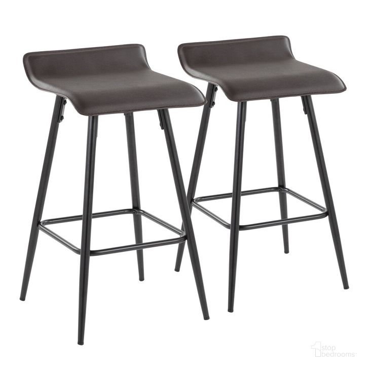 The appearance of Ale Fixed Height Counter Stool Set of 2 In Espresso designed by Lumisource in the modern / contemporary interior design. This espresso piece of furniture  was selected by 1StopBedrooms from Ale Collection to add a touch of cosiness and style into your home. Sku: B26-ALE BKE2. Material: Leather. Product Type: Barstool. Image1