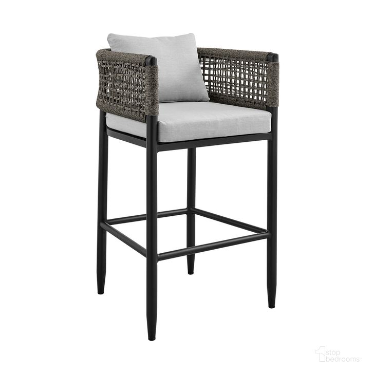 The appearance of Alegria Outdoor Patio Counter Height Bar Stool In Light Gray designed by Armen Living in the modern / contemporary interior design. This light gray piece of furniture  was selected by 1StopBedrooms from Alegria Collection to add a touch of cosiness and style into your home. Sku: LCAFBABL26. Material: Aluminum. Product Type: Outdoor Bar Furniture. Image1