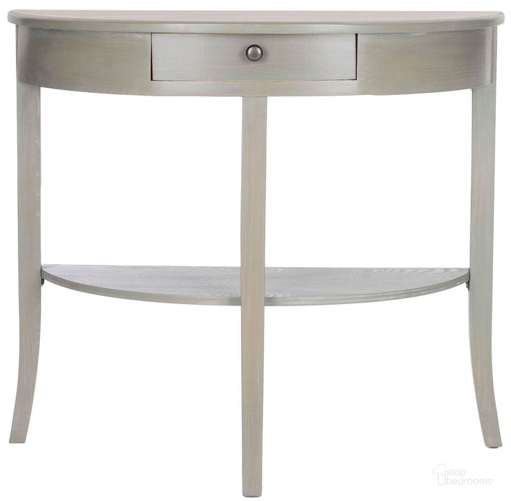 The appearance of Alex French Gray Console designed by Safavieh in the transitional interior design. This ash gray piece of furniture  was selected by 1StopBedrooms from Alex Collection to add a touch of cosiness and style into your home. Sku: AMH6638A. Material: Wood. Product Type: Console. Image1