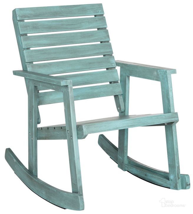 The appearance of Alexei Beach House Blue Rocking Chair designed by Safavieh in the modern / contemporary interior design. This blue piece of furniture  was selected by 1StopBedrooms from Alexei Collection to add a touch of cosiness and style into your home. Sku: FOX6702C. Material: Steel. Product Type: Living Room Chair. Image1