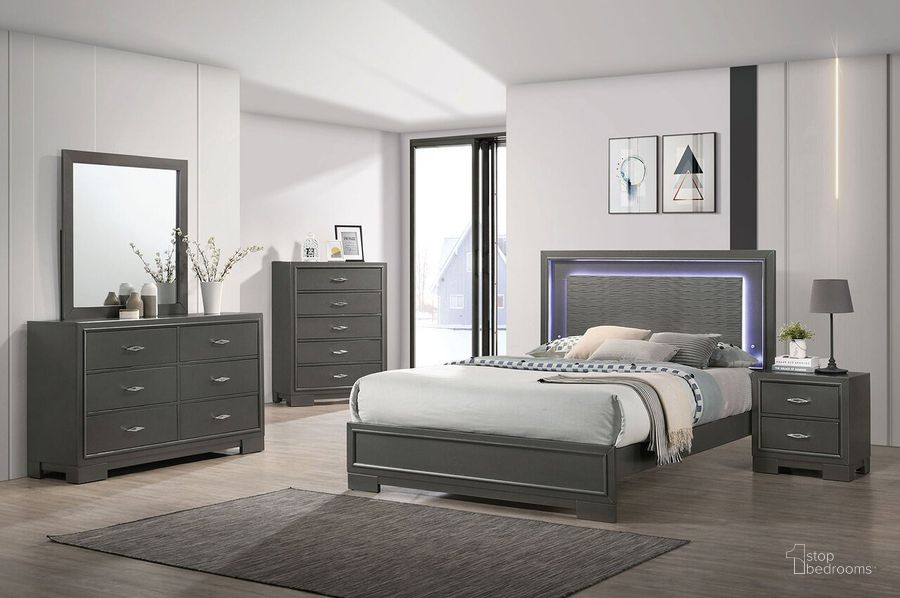 The appearance of Alison Youth Bedroom Set In Dark Walnut designed by Furniture of America in the modern / contemporary interior design. This dark walnut piece of furniture  was selected by 1StopBedrooms from Alison Collection to add a touch of cosiness and style into your home. Sku: CM7416GY-F-HBFB;CM7416GY-F-R;CM7416GY-N. Material: Wood. Product Type: Bedroom Set. Bed Size: Full. Image1