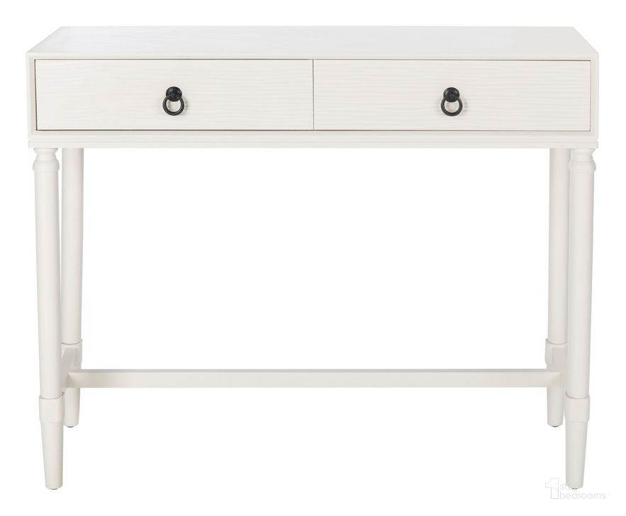 The appearance of Aliyah 2Drw Console Table in White designed by Safavieh in the modern / contemporary interior design. This white piece of furniture  was selected by 1StopBedrooms from Aliyah Collection to add a touch of cosiness and style into your home. Sku: CNS5729D. Material: Wood. Product Type: Console Table. Image1