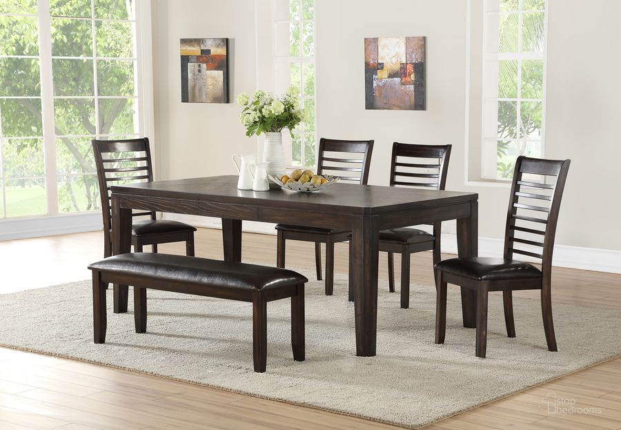 The appearance of Ally 6-Piece Dining Room Set In Brown designed by Steve Silver in the modern / contemporary interior design. This brown piece of furniture  was selected by 1StopBedrooms from Ally Collection to add a touch of cosiness and style into your home. Sku: AS700BNC;AS700SC;AS700SC;AS700TC. Product Type: Dining Room Set. Material: MDF. Image1