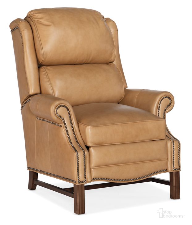 The appearance of Alta High Leg Reclining Lounger In Beige designed by Hooker in the traditional interior design. This beige piece of furniture  was selected by 1StopBedrooms from Alta Collection to add a touch of cosiness and style into your home. Sku: BYX-4104980007-83NCGM. Material: Leather. Product Type: Lounger. Image1