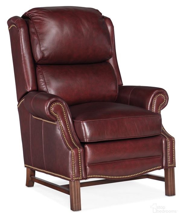 The appearance of Alta High Leg Reclining Lounger In Red designed by Hooker in the traditional interior design. This red piece of furniture  was selected by 1StopBedrooms from Alta Collection to add a touch of cosiness and style into your home. Sku: BYX-4104980007-69MHBN. Material: Leather. Product Type: Lounger. Image1