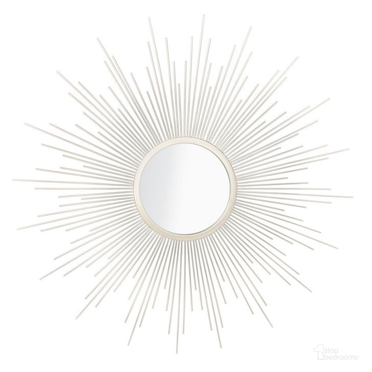 The appearance of Alves Champagne Sunburst Mirror designed by Safavieh in the modern / contemporary interior design. This champagne piece of furniture  was selected by 1StopBedrooms from Safavieh MRR Collection to add a touch of cosiness and style into your home. Sku: MRR1006A. Product Type: Mirror. Material: Iron. Image1