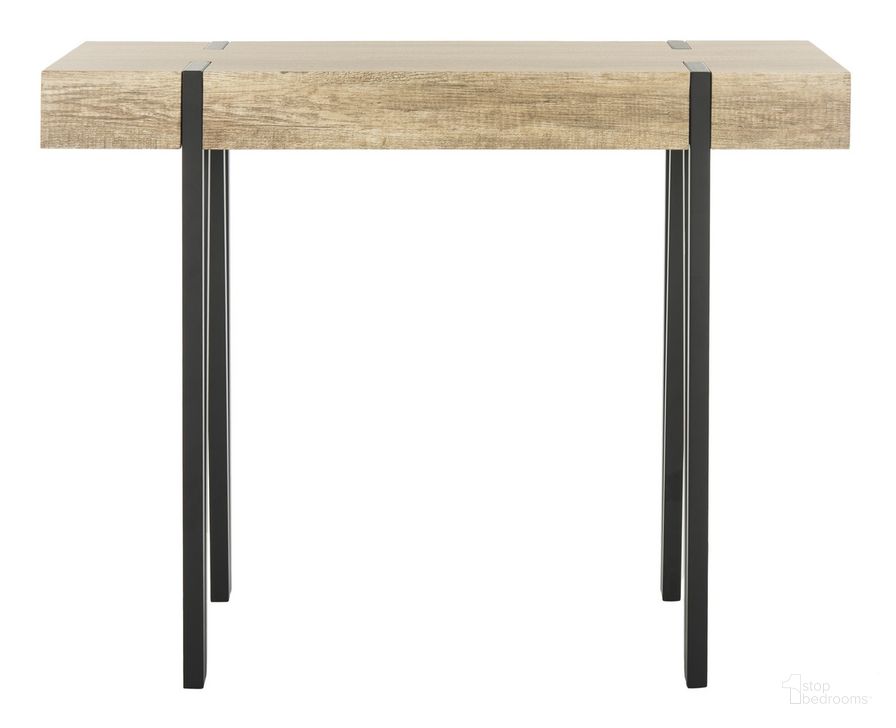 The appearance of Alyssa Canyon Grey and Black Rectangular Rustic Midcentury Wood Console Table designed by Safavieh in the modern / contemporary interior design. This  piece of furniture  was selected by 1StopBedrooms from Alyssa Collection to add a touch of cosiness and style into your home. Sku: CNS7000A. Material: Metal. Product Type: Console. Image1