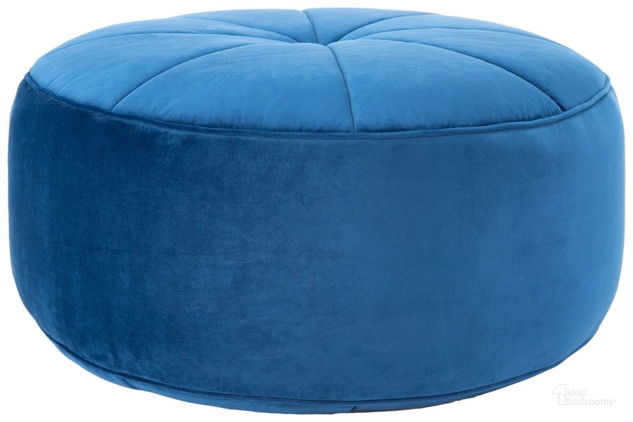 The appearance of Amais Round Ottoman in Navy designed by Safavieh in the modern / contemporary interior design. This navy piece of furniture  was selected by 1StopBedrooms from Amais Collection to add a touch of cosiness and style into your home. Sku: OTT4501B. Product Type: Ottoman. Image1