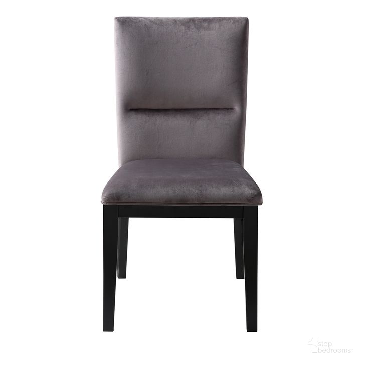The appearance of Amalie Side Chair In Grey Velvet designed by Steve Silver in the modern / contemporary interior design. This grey piece of furniture  was selected by 1StopBedrooms from Amalie Collection to add a touch of cosiness and style into your home. Sku: AL4848SG. Product Type: Side Chair. Material: MDF. Image1