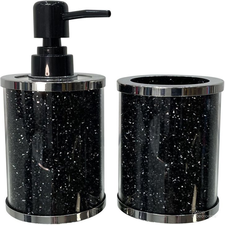 The appearance of Ambrose Exquisite 2 Piece Soap Dispenser And Toothbrush Holder In Gift Box designed by Amazing Rugs in the modern / contemporary interior design. This black piece of furniture  was selected by 1StopBedrooms from Ambrose Collection to add a touch of cosiness and style into your home. Sku: BATHSETRB1120. Material: Glass. Product Type: Decor. Image1