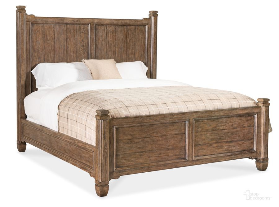 The appearance of Americana California King Panel Bed In Brown designed by Hooker in the transitional interior design. This brown piece of furniture  was selected by 1StopBedrooms from Americana Collection to add a touch of cosiness and style into your home. Sku: 7050-90260-85. Bed Type: Panel Bed. Product Type: Panel Bed. Bed Size: California King. Material: Wood Veneer. Image1