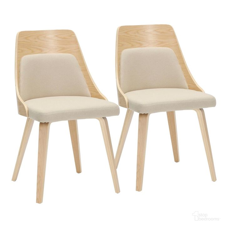 The appearance of Anabelle Bent Wood Chair Set of 2 In Natural and Cream designed by Lumisource in the transitional interior design. This natural/cream piece of furniture  was selected by 1StopBedrooms from Anabelle Collection to add a touch of cosiness and style into your home. Sku: CH-ANBELHLBW2 NACR2. Material: Wood. Product Type: Dining Chair. Image1