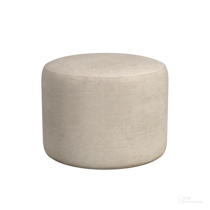 The appearance of Anderson Round Ottoman In Beige designed by Bassett Mirror Company in the modern / contemporary interior design. This beige piece of furniture  was selected by 1StopBedrooms from Anderson Collection to add a touch of cosiness and style into your home. Sku: 7000-LR-133EC. Material: Wood. Product Type: Ottoman. Image1
