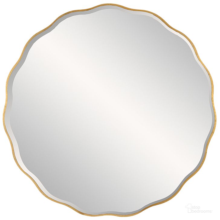 The appearance of Aneta Large Round Mirror In Gold designed by Uttermost in the  interior design. This gold piece of furniture  was selected by 1StopBedrooms from Aneta Collection to add a touch of cosiness and style into your home. Sku: 09943. Material: MDF. Product Type: Accent Mirror. Image1