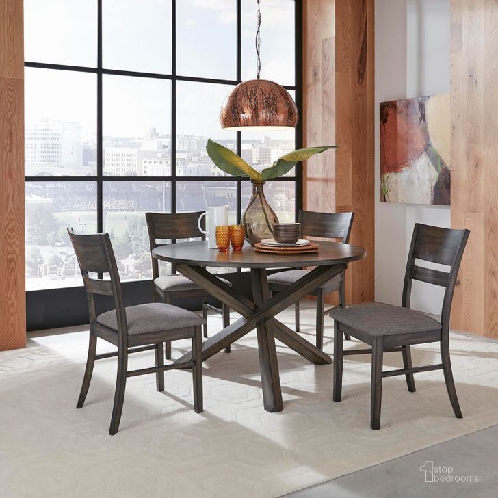 The appearance of Anglewood Dark Umber Brown Single Pedestal Dining Room Set designed by Liberty in the transitional interior design. This brown piece of furniture  was selected by 1StopBedrooms from Anglewood Collection to add a touch of cosiness and style into your home. Sku: 133-P4747;133-T4747;133-C1501S. Product Type: Dining Room Set. Material: Rubberwood. Image1