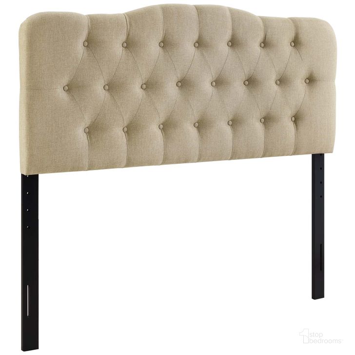 The appearance of Annabel Beige Queen Upholstered Fabric Headboard MOD-5154-BEI designed by Modway in the modern / contemporary interior design. This beige piece of furniture  was selected by 1StopBedrooms from Annabel Collection to add a touch of cosiness and style into your home. Sku: MOD-5154-BEI. Product Type: Headboard. Bed Size: Queen. Material: MDF. Image1