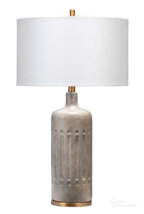 The appearance of Annex Table Lamp in Grey Cement & Antique Brass Metal designed by Jamie Young Company in the transitional interior design. This grey piece of furniture  was selected by 1StopBedrooms from Annex Collection to add a touch of cosiness and style into your home. Sku: 9ANNEXGRGO. Material: Metal. Product Type: Table Lamp. Image1