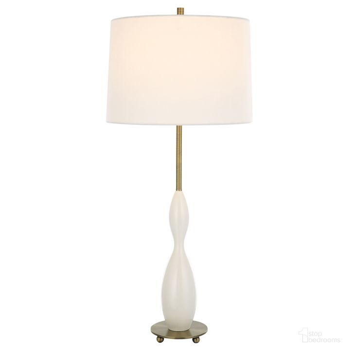 The appearance of Annora Table Lamp In Gloss White designed by Uttermost in the  interior design. This gloss white piece of furniture  was selected by 1StopBedrooms from Annora Collection to add a touch of cosiness and style into your home. Sku: 30235. Material: Steel. Product Type: Table Lamp. Image1