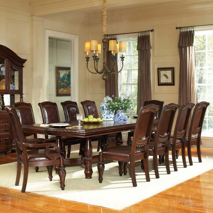 The appearance of Antoinette 11PC Dining Room Set In Brown designed by Steve Silver in the  interior design. This brown piece of furniture  was selected by 1StopBedrooms from Antoinette Collection to add a touch of cosiness and style into your home. Sku: AY200T;AY600A;AY600S;AY600S;AY600S;AY600S. Product Type: Dining Room Set. Material: MDF. Image1