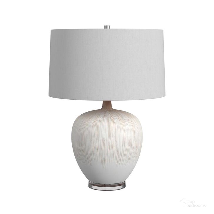 The appearance of Arcadia Table Lamp In Beige designed by Bassett Mirror Company in the traditional interior design. This beige piece of furniture  was selected by 1StopBedrooms from Ceramic Collection to add a touch of cosiness and style into your home. Sku: L2757TEC. Material: Ceramic. Product Type: Table Lamp. Image1