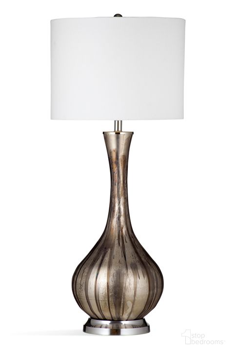 The appearance of Archimedes Table Lamp In Bronze and Silver Drizzle designed by Bassett Mirror Company in the modern / contemporary interior design. This bronze piece of furniture  was selected by 1StopBedrooms from  to add a touch of cosiness and style into your home. Sku: L4156TEC. Material: Glass. Product Type: Table Lamp. Image1