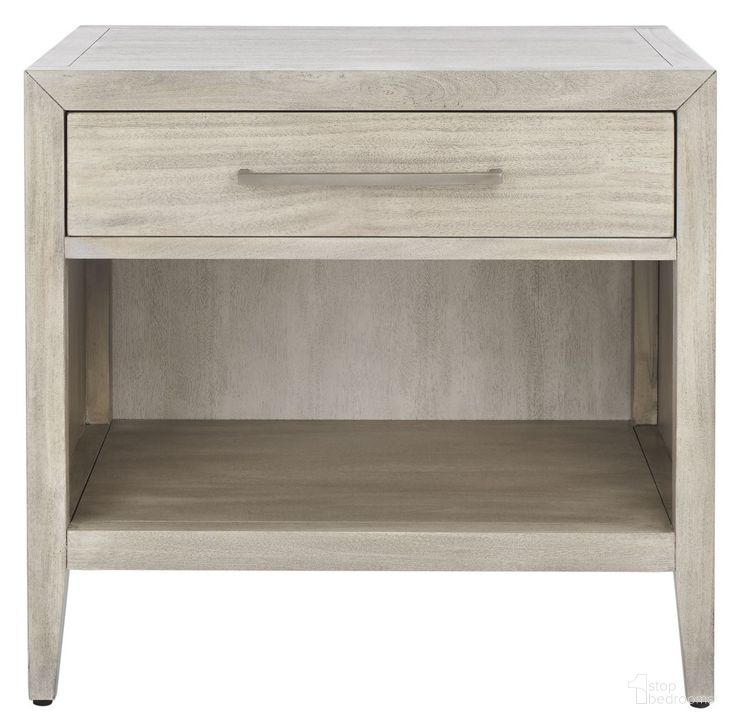 The appearance of Ariella 1 Drawer Wd Nightstand In Light Grey designed by Safavieh Couture in the modern / contemporary interior design. This light grey piece of furniture  was selected by 1StopBedrooms from Ariella Collection to add a touch of cosiness and style into your home. Sku: SFV7702C. Material: Wood. Product Type: Nightstand. Image1
