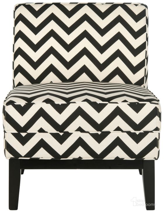 The appearance of Armond Black and White Chair designed by Safavieh in the transitional interior design. This black and white piece of furniture  was selected by 1StopBedrooms from Armond Collection to add a touch of cosiness and style into your home. Sku: MCR1006D. Product Type: Accent Chair. Image1
