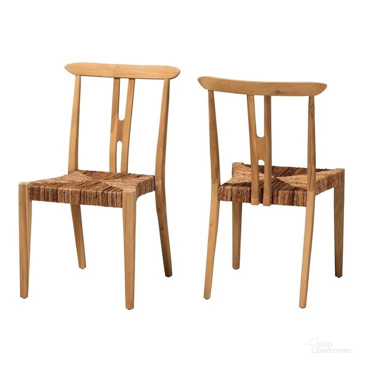 The appearance of Artha Teak Wood and Seagrass Dining Chair Set of 2 In Natural Brown designed by Baxton Studio in the bohemian interior design. This natural brown piece of furniture  was selected by 1StopBedrooms from Artha Collection to add a touch of cosiness and style into your home. Sku: Artha-Teak-DC. Material: Wood. Product Type: Dining Chair. Image1