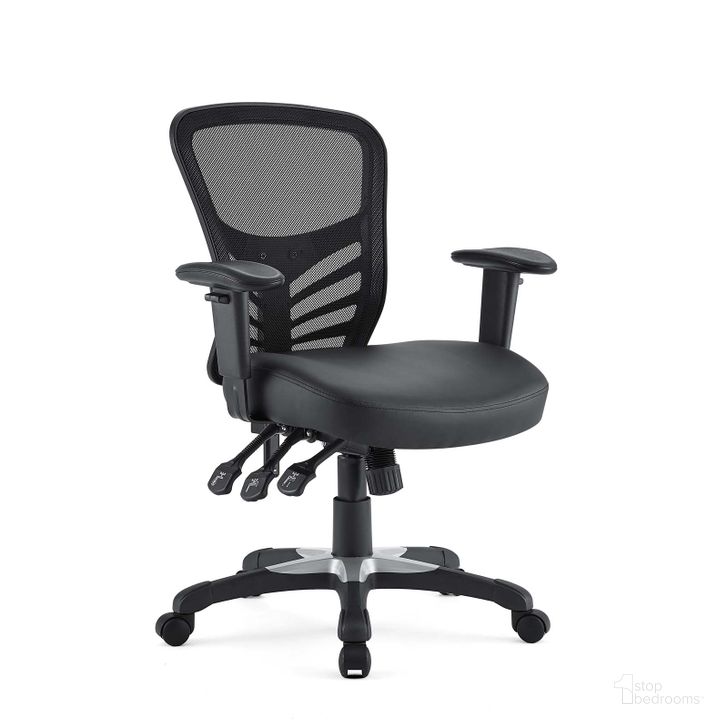 The appearance of Articulate Black Vinyl Office Chair EEI-755-BLK designed by Modway in the modern / contemporary interior design. This rich black piece of furniture  was selected by 1StopBedrooms from Articulate Collection to add a touch of cosiness and style into your home. Sku: EEI-755-BLK. Product Type: Office Chair. Material: Foam. Image1