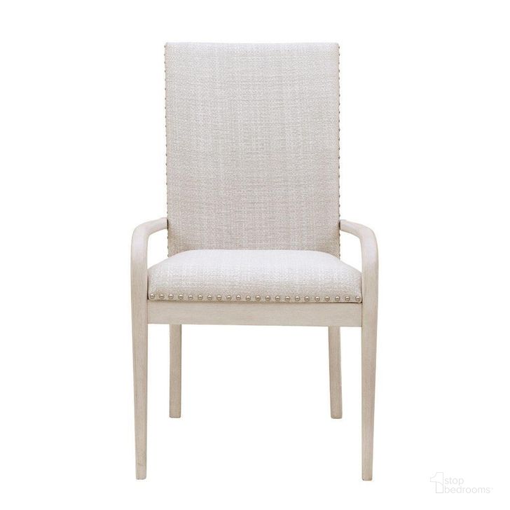 The appearance of Ashby Place Upholstered Arm Chair In Natural designed by Pulaski in the transitional interior design. This natural piece of furniture  was selected by 1StopBedrooms from Ashby Place Collection to add a touch of cosiness and style into your home. Sku: P359271. Product Type: Arm Chair. Material: Rubberwood. Image1
