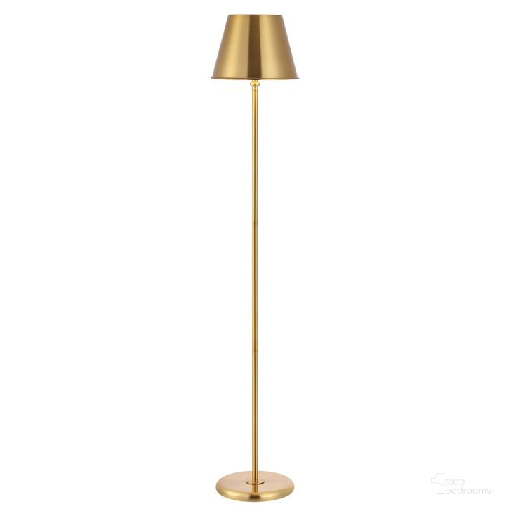 The appearance of Asher Iron Floor Lamp in Brass designed by Safavieh in the modern / contemporary interior design. This brass piece of furniture  was selected by 1StopBedrooms from Asher Collection to add a touch of cosiness and style into your home. Sku: FLL4094A. Product Type: Floor Lamp. Material: Iron. Image1