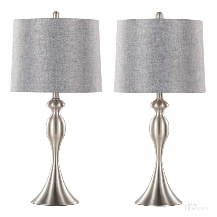 The appearance of Ashland 27 Inch Metal Table Lamp Set of 2 In Grey designed by Lumisource in the modern / contemporary interior design. This grey piece of furniture  was selected by 1StopBedrooms from Ashland Collection to add a touch of cosiness and style into your home. Sku: GTS27-ASHLND BNIGY2. Material: Metal. Product Type: Table Lamp. Image1