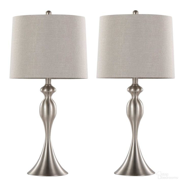 The appearance of Ashland 27 Inch Metal Table Lamp Set of 2 In Light Grey designed by Lumisource in the modern / contemporary interior design. This light grey piece of furniture  was selected by 1StopBedrooms from Ashland Collection to add a touch of cosiness and style into your home. Sku: GTS27-ASHLND BNILGY2. Material: Metal. Product Type: Table Lamp. Image1