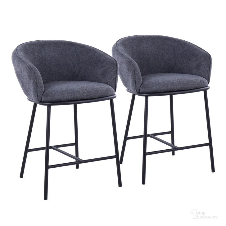 The appearance of Ashland Counter Stool Set of 2 In Charcoal designed by Lumisource in the modern / contemporary interior design. This charcoal piece of furniture  was selected by 1StopBedrooms from Ashland Collection to add a touch of cosiness and style into your home. Sku: B26-ASHLAND2 BKCHAR2. Material: Polyester. Product Type: Barstool. Image1
