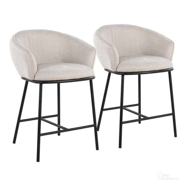 The appearance of Ashland Counter Stool Set of 2 In Cream designed by Lumisource in the modern / contemporary interior design. This cream piece of furniture  was selected by 1StopBedrooms from Ashland Collection to add a touch of cosiness and style into your home. Sku: B26-ASHLAND2 BKCR2. Material: Polyester. Product Type: Barstool. Image1