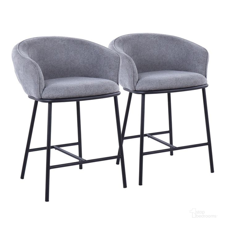 The appearance of Ashland Counter Stool Set of 2 In Grey designed by Lumisource in the modern / contemporary interior design. This grey piece of furniture  was selected by 1StopBedrooms from Ashland Collection to add a touch of cosiness and style into your home. Sku: B26-ASHLAND2 BKGY2. Material: Polyester. Product Type: Barstool. Image1