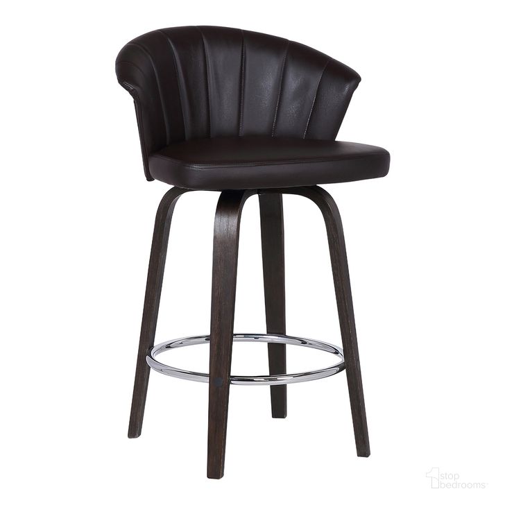 The appearance of Ashley Wood Back 30 Inch Swivel Brown Faux Leather Bar Stool designed by Armen Living in the transitional interior design. This brown piece of furniture  was selected by 1StopBedrooms from Ashley Collection to add a touch of cosiness and style into your home. Sku: LCASBAWABR30. Material: Wood. Product Type: Barstool. Image1