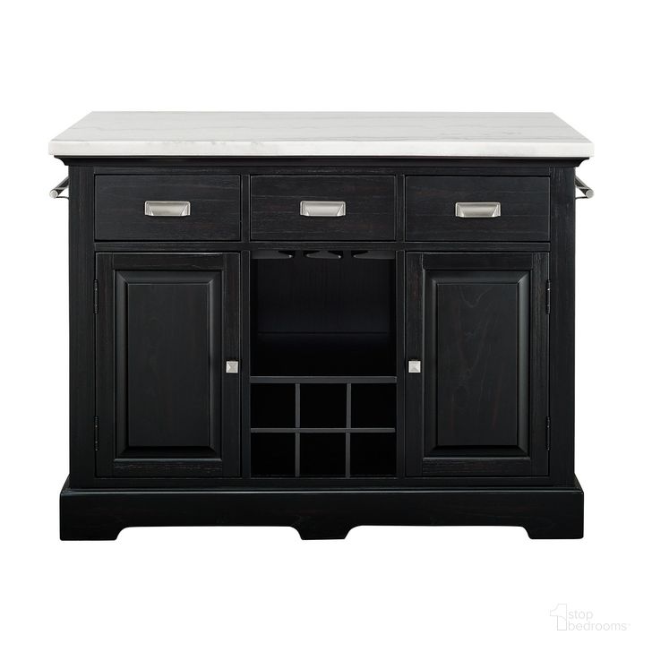 The appearance of Aspen Kitchen Island designed by Steve Silver in the transitional interior design. This ebony piece of furniture  was selected by 1StopBedrooms from Aspen Collection to add a touch of cosiness and style into your home. Sku: AS380CKB;AS380CKT. Material: Wood. Product Type: Kitchen Island. Image1