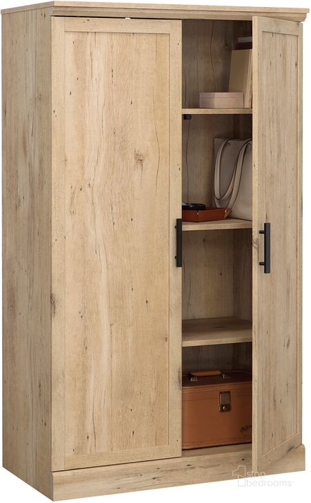 The appearance of Aspen Post Storage Cabinet In Prime Oak designed by Sauder in the country / farmhouse interior design. This prime oak piece of furniture  was selected by 1StopBedrooms from Aspen Post Collection to add a touch of cosiness and style into your home. Sku: 433964. Product Type: Storage Cabinet. Image1