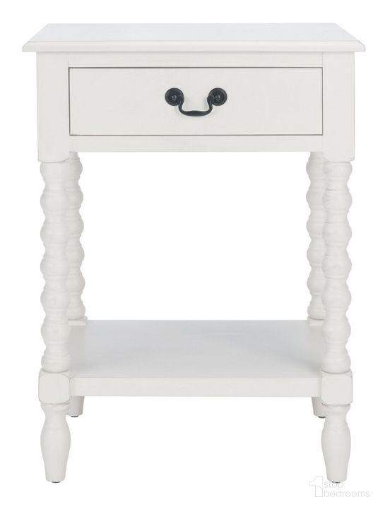 The appearance of Athena Accent Table in Distressed White designed by Safavieh in the modern / contemporary interior design. This distressed white piece of furniture  was selected by 1StopBedrooms from Athena Collection to add a touch of cosiness and style into your home. Sku: ACC5703A. Material: Wood. Product Type: Accent Table. Image1