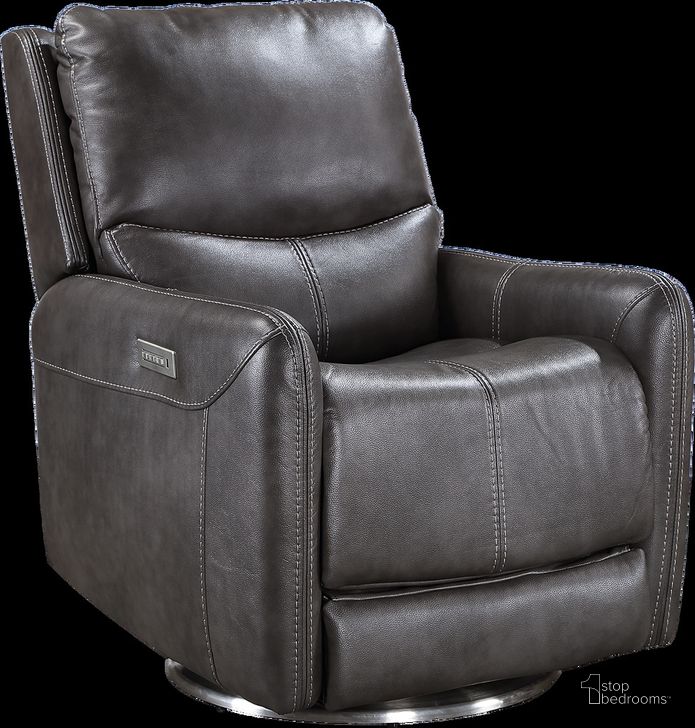 The appearance of Athens Swivel Power Recliner designed by Steve Silver in the modern / contemporary interior design. This charcoal piece of furniture  was selected by 1StopBedrooms from Athens Collection to add a touch of cosiness and style into your home. Sku: AH850C. Product Type: Recliner. Material: Plywood. Image1