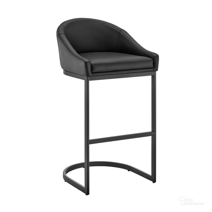 The appearance of Atherik Bar Stool In Black designed by Armen Living in the modern / contemporary interior design. This black piece of furniture  was selected by 1StopBedrooms from Atherik Collection to add a touch of cosiness and style into your home. Sku: 840254335837. Material: Metal. Product Type: Barstool. Image1